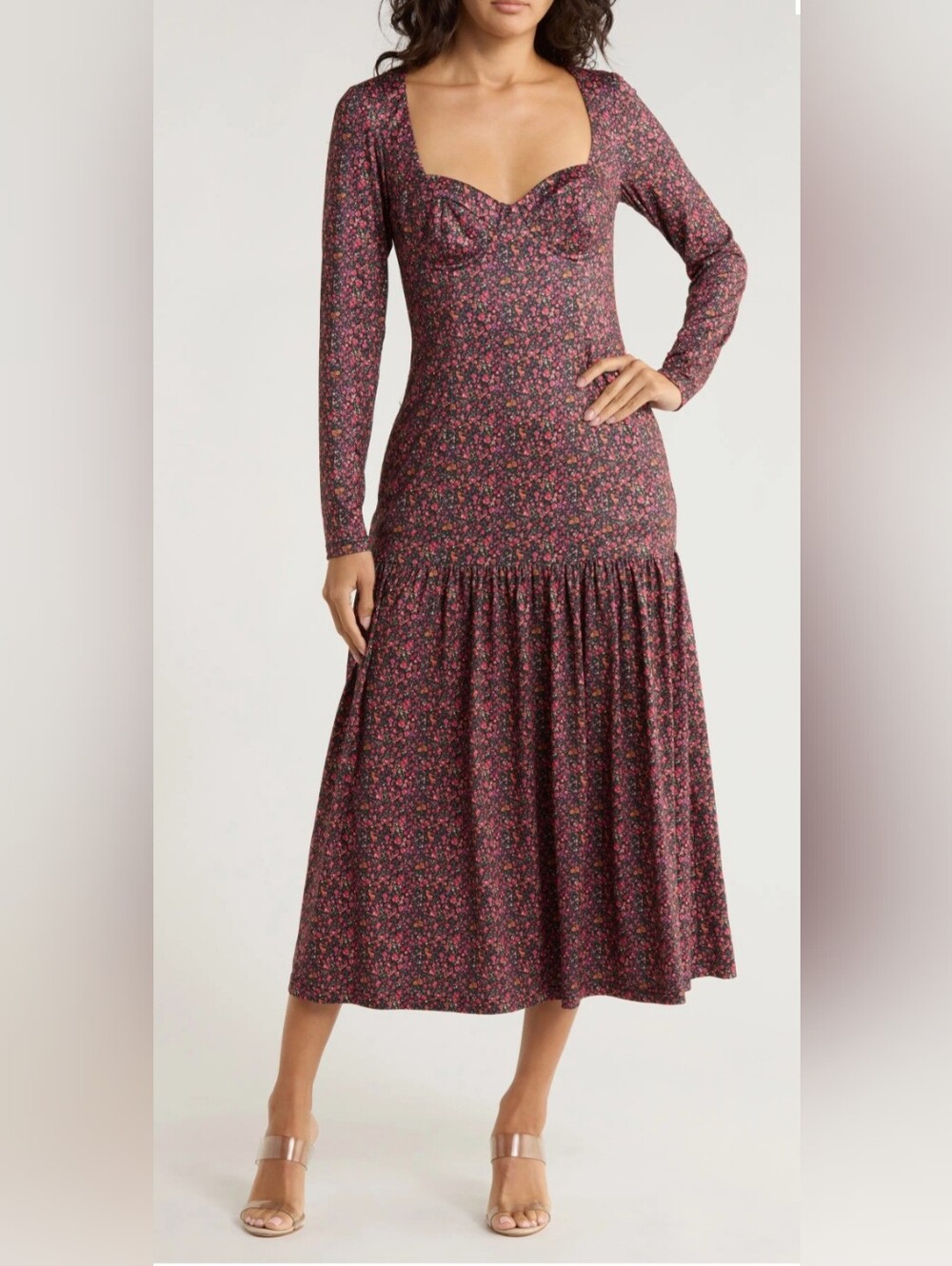 Hutch Chase Long Sleeve Midi Tiered Dress